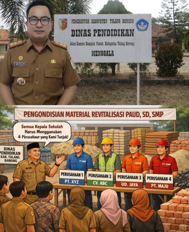
					Dugaan Pengondisian Revitalisasi Sekolah Mengarah ke Kadisdik Tulang Bawang, Pola Terpusat Dinilai Tak Mungkin Tanpa Kendali Pimpinan