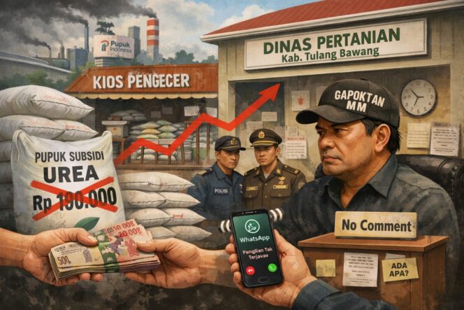 
					Aroma Permainan Pupuk Subsidi di Gedung Aji Baru: Distribusi di Bawah Pengawasan Dinas Pertanian , Harga Melonjak hingga Rp130 Ribu