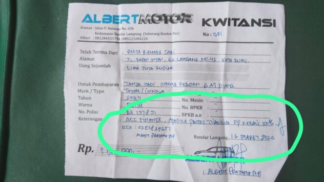 
					Showroom ALBERT MOTOR Diduga Ingkari Janji, Uang DP Konsumen Tidak Dikembalikan Utuh