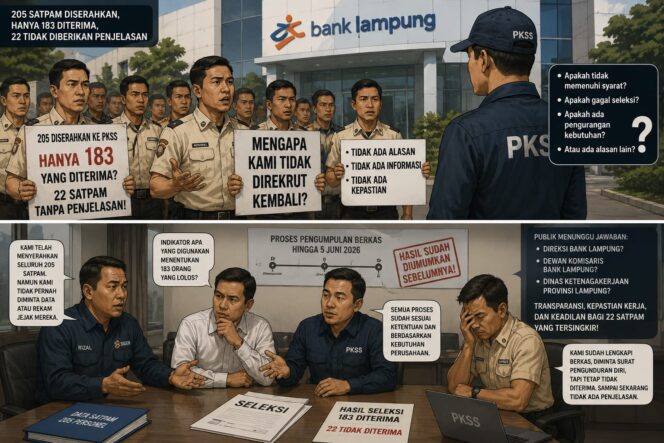 
					205 SATPAM DISERAHKAN PT SIGER PERKASA, HANYA 183 DIREKRUT PKSS! DI MANA TRANSPARANSI DAN NASIB 22 SATPAM YANG TERSISIH?