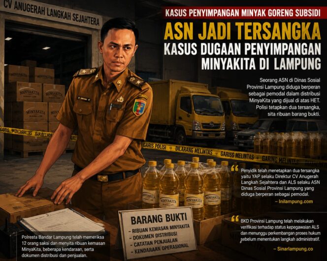 
					ASN Pemprov Lampung ALS, Jadi  Tersangka Kasus Dugaan Penyimpangan MinyaKita, Polisi Ungkap Peran Pemodal dan Direktur Perusahaan