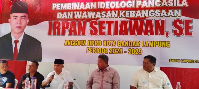 
					Irpan Setiawan Sosialisasikan Pembinaan Ideologi Pancasila di Teluk Betung Utara
