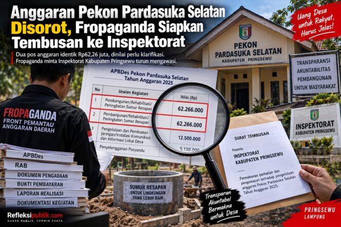 
					Anggaran Pekon Pardasuka Selatan Disorot, Fropaganda Siapkan Tembusan ke Inspektorat