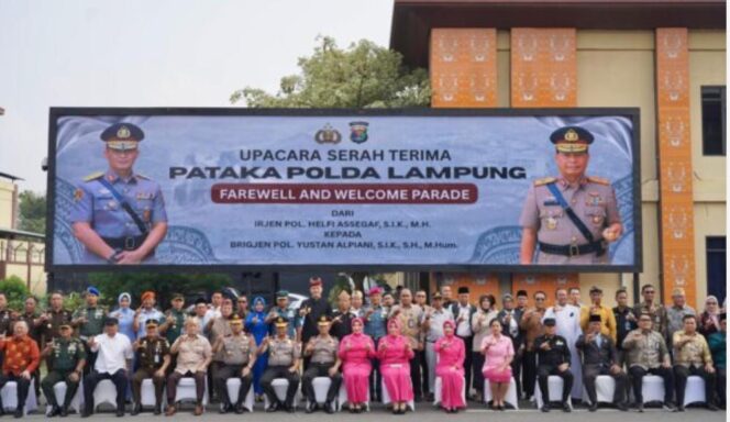 
					Sertijab Kapolda Lampung, Danrem 043/Gatam Tegaskan Sinergi TNI-Polri Kunci Jaga Keamanan